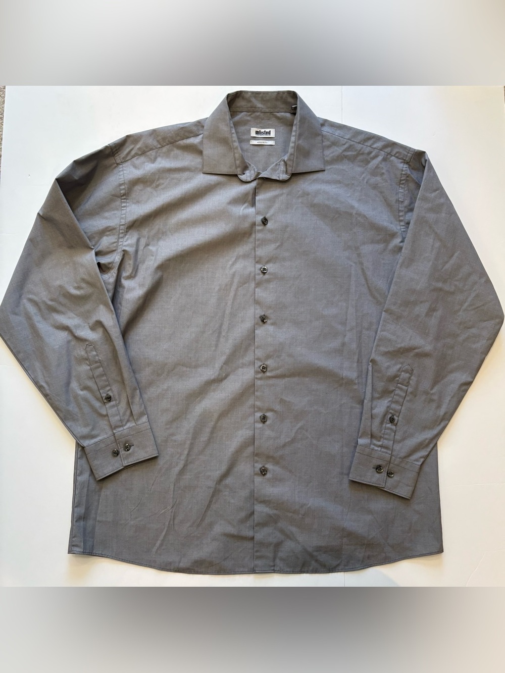 Unlisted Kenneth Cole Men's Long-Sleeve Dress Shirt Regular Fit in Gray 16-16.5